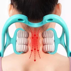 Neck Massager for Cervical Pain Relief Manual Massage Roller for Shoulder And Neck Trigger Point Massage Tool For Legs Waist