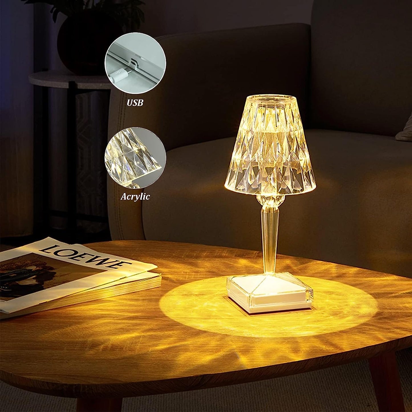 Xergy Crystal Diamond 5V 3W,3 Color With Touch Control