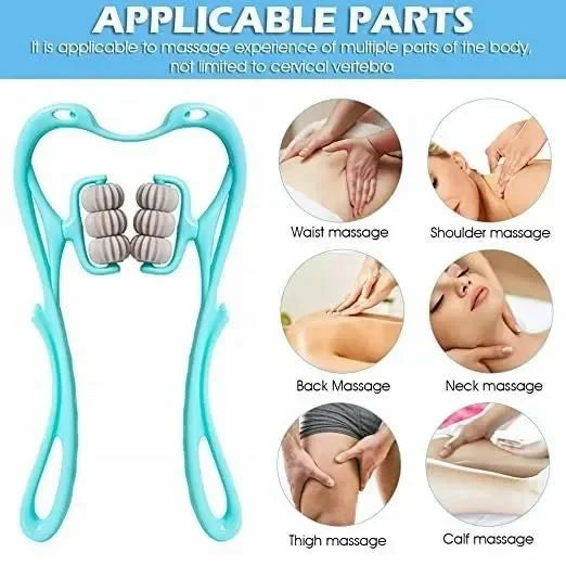 Neck Massager for Cervical Pain Relief Manual Massage Roller for Shoulder And Neck Trigger Point Massage Tool For Legs Waist