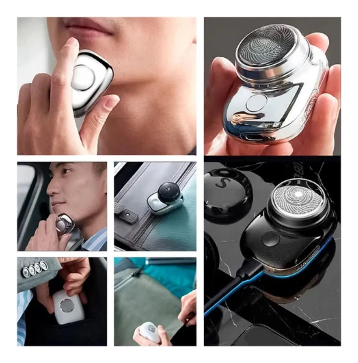 USB Rechargeable Pocket Shaver | Mini Electric Beard Trimmer & Hair Razor for Men & Women | Multipurpose, Travel-Friendly & Lightweight Grooming Kit |