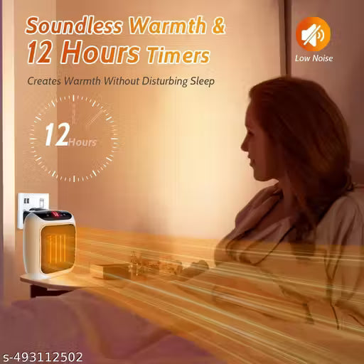 Electric Handy Heater – Wall-Outlet Plug-in Mini Heater with Remote Control & Adjustable Thermostat – Portable Space Heater for Home, Office, Bedroom & Bathroom